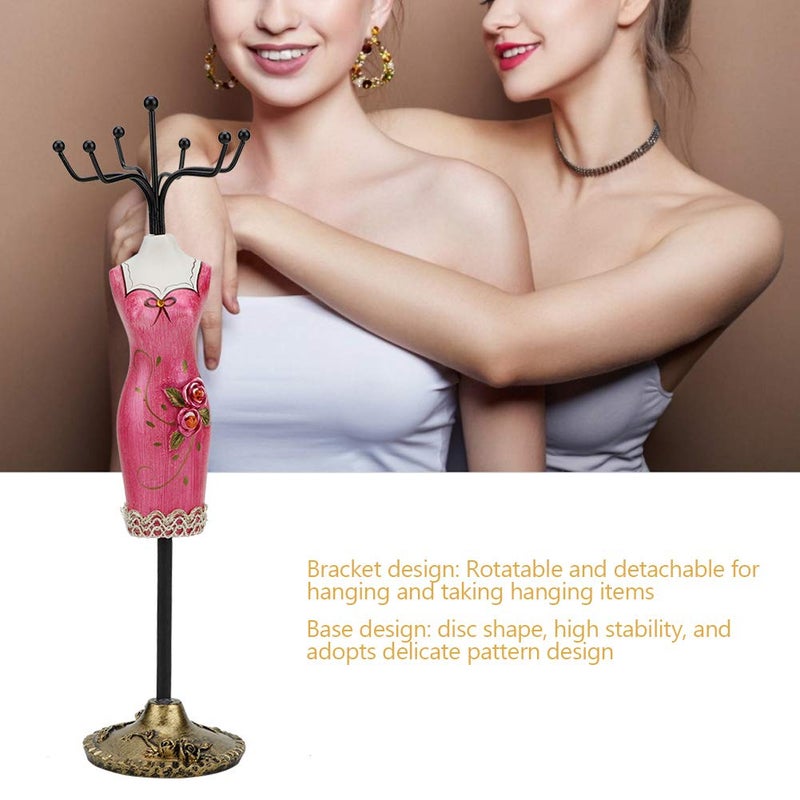 woobles Jewelry Display Hanging Holder Bracelet Shelf Home Decoration Jewelry Rack Jewelry Stand Showing Rack Earring Decoration Bracelet Shelf Jewelry Tower[Rose red] - Image 5